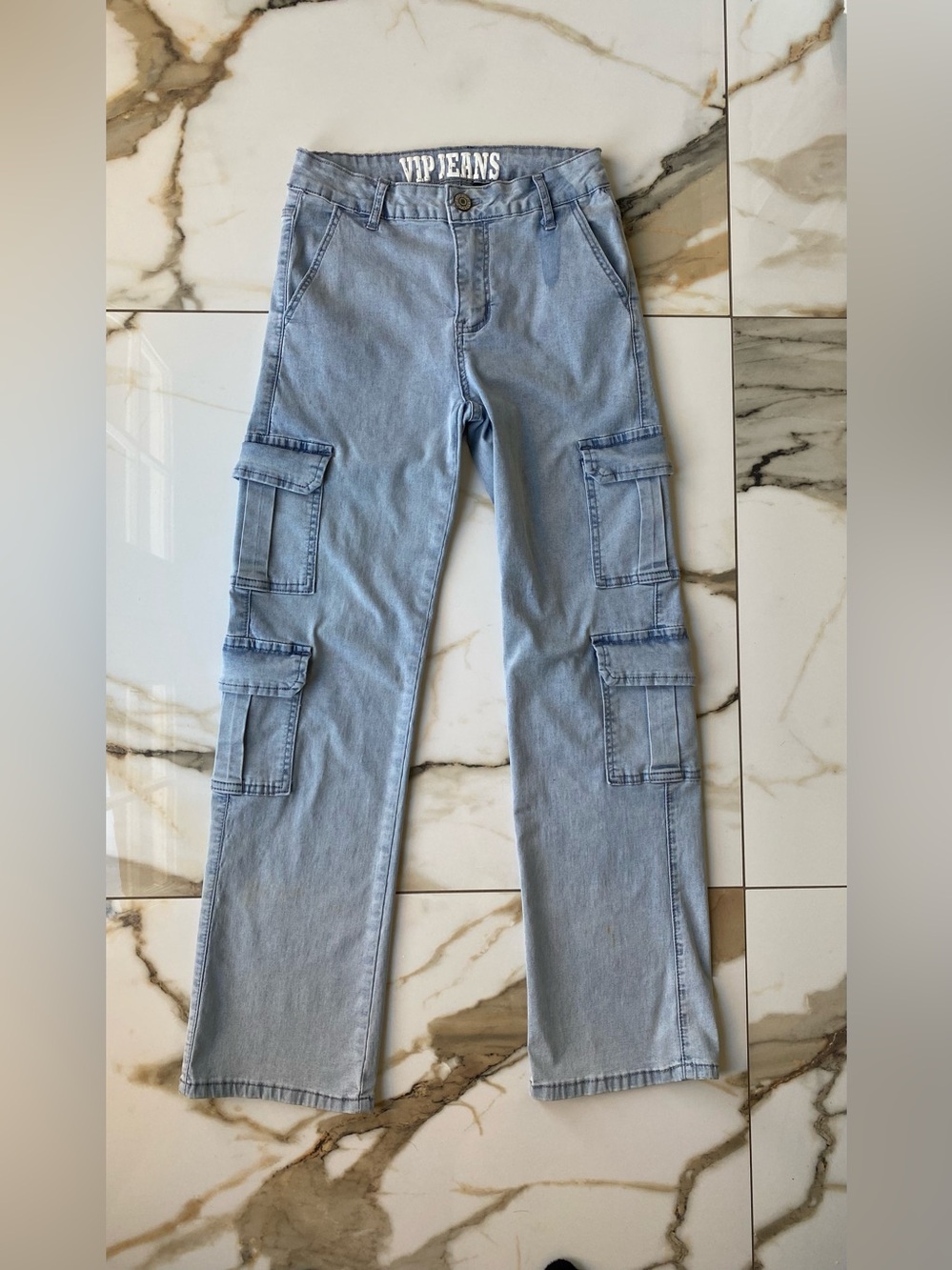 VIP Jeans Light Wash Cargo Pants